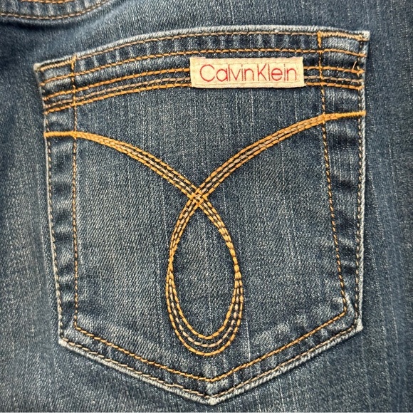 Calvin Klein Women’s Flare Blue Denim Jeans Size 6 Mid Rise Stretch - Picture 3 of 8